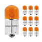 AMPOULE/LAMPE STANDARD 12V 10W CULOT BA15s NORME R10W GRAISSEUR ORANGE (CLIGNOTANTS) (BOITE DE 10) -FLOSSER- 4018354006780