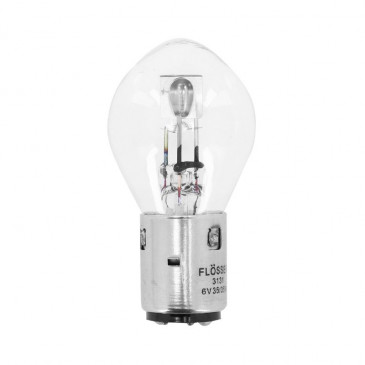 AMPOULE/LAMPE STANDARD 6V 35/35W CULOT BA20d BULB S2 BLANC (PROJECTEUR) (VENDU A L'UNITE) -FLOSSER- 4018354001327