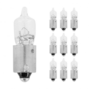 AMPOULE/LAMPE HALOGENE MINIATURE H6W 12V 6W CULOT BAX9s TEMOIN ERGOTS DECALES BLANC (CLIGNOTANT) (BOITE DE 10) -FLOSSER- 4018354003734