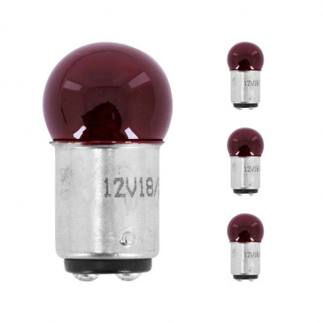 LIGHT BULB 12V 18/5W STANDART P18/5W FOOT BAY15D RED (TAIL+BRAKE LIGHT) (x4) -REPLAY 3700948030080