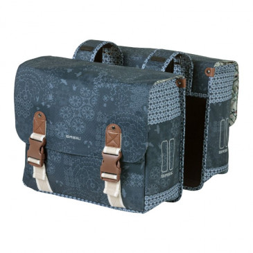 SACOCHE ARRIERE VELO DOUBLE BASIL BOHEME 35L BLEU INDIGO FIXATION VELCROS SUR PORTE BAGAGE(37x15x37cm) 8715019180118