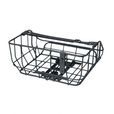 PANIER ARRIERE ALU BASIL PORTLAND NOIR COMPATIBLE SYSTEME MIK - (COMMANDER 157030 SI PAS FOURNI SUR LE VELO, Ajouter 155681) 8715019505454