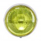 HEADLIGHT FOR MOPED - CHROME- WITH SWITCH Ø 140mm Yellow glass (BA20D UNIVERSAL) -SELECTION P2R- 3701213429653