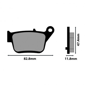 BRAKE PADS -POLINI FOR SYM 400-600 MAXSYM (L 82.8mm - H 47.4mm - thk11.8mm) (174.0188) (ORIGINAL) 8054705115141