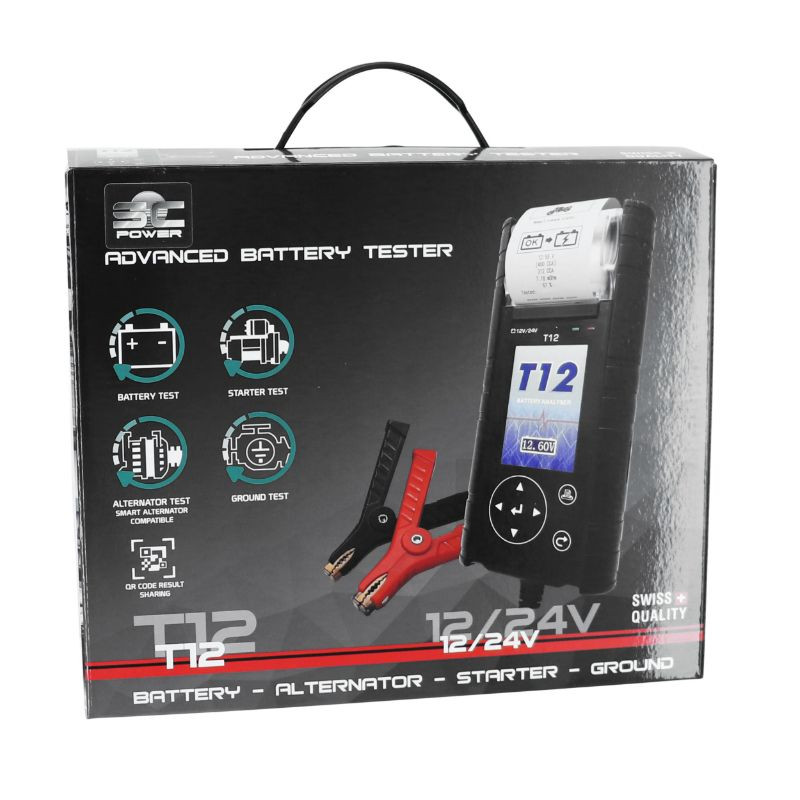 Testeur de batterie et d'alternateur pour voiture 12 V 24 V - Testeur de  charge, vérificateur de batterie, analyseur pour vérifier l'alternateur et  le