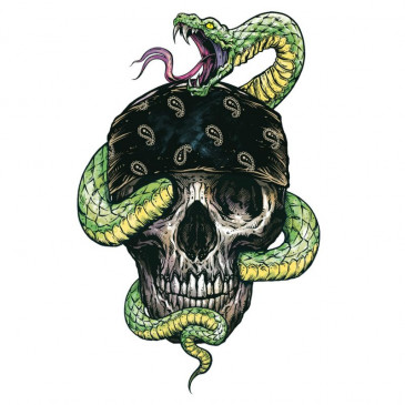 AUTOCOLLANT/STICKER LETHAL THREAT MINI SNAKE SKULL (60x80mm) 7577850028270