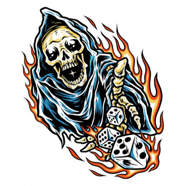 AUTOCOLLANT/STICKER LETHAL THREAT MINI DICE REAPER (60x80mm) 7577850027040