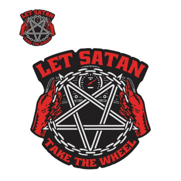 AUTOCOLLANT/STICKER LETHAL THREAT MINI SATAN TAKE THE WHEEL (60x80mm) 7577850024210