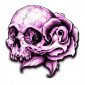 STICKER LETHAL THREAT MINI PURPLE SKULL (60x80mm) 7577850020320