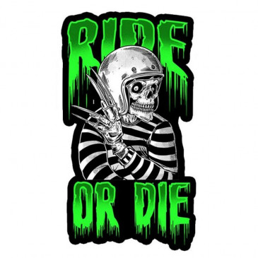 AUTOCOLLANT/STICKER LETHAL THREAT MINI RIDE OR DIE (60x80mm) 7577850019120