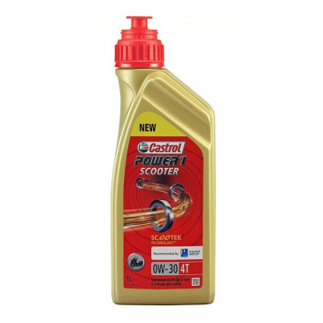 OIL FOR 4 STROKE ENGINE - CASTROL POWER 1 SCOOTER 0W30 (1 L). 100% SYNTHETIC 4008177156717