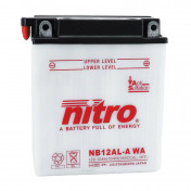 BATTERY 12V 12Ah NB12AL-A WA NITRO - WITH MAINTENANCE SUPPLIED WITH ACID PACK (Lg134xWd80xH160) (EQUALS YB12AL-A) 5414837145264