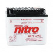 BATTERIE 12V 8 Ah NB7C-A NITRO CONVENTIONNELLE AVEC ENTRETIEN (Lg130xL90xH114mm) (EQUIVALENT YB7C-A) 5414837145141