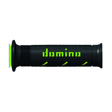 GRIP - DOMINO ORIGINAL- ON ROAD A250 BLACK/GREEN OPEN END (PAIR) 120-125 mm. 8033900001886