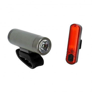 ECLAIRAGE VELO USB KIT NEWTON 400 LUMENS 70B SUR CINTRE/TIGE DE SELLE LEDS NOIR AVANT+ ARRIERE (LIVRE AVEC FIXATIONS) - RECHARGEABLE USB 3700948228319