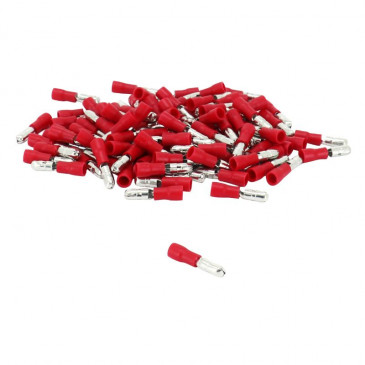 COSSE ELECTRIQUE PRE-ISOLEE MALE DIAM 4mm ROUGE POUR SECTION FIL 0,25 à 1,5 mm² (VENDU AU SACHET DE 100 PIECES) -SELECTION P2R- 3701213425754