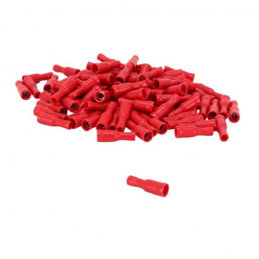 COSSE ELECTRIQUE PRE-ISOLEE FEMELLE DIAM 4mm ROUGE POUR SECTION FIL 0,25 à 1,5 mm² (VENDU AU SACHET DE 100 PIECES) -SELECTION P2R- 3701213425761