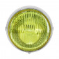 HEADLIGHT FOR MOPED - UNIVERSAL ROUND SHAPED - BLACK/CHROME/YELLOW LENS Ø 140 mm (BULB BA20D). -SELECTION P2R- 3701213420766