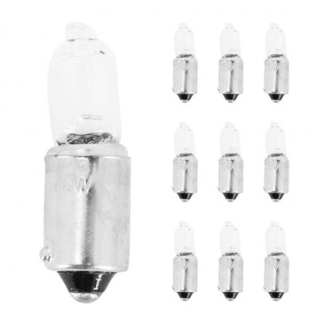 AMPOULE/LAMPE HALOGENE MINIATURE H6W 12V 6W CULOT BAX9s TEMOIN ERGOTS DECALES BLANC (FEU DE POSITION) (BOITE DE 10) -SELECTION P2R- 3701213428656