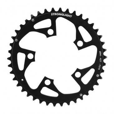 CHAINRING FOR MTB-5 arms- FOR TRIPLE 42 Teeth Ø94 BLACK- External STRONGLIGHT ALU 7075 - 8/9 Speed. 3700223701865