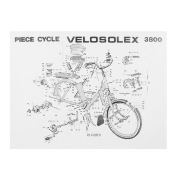 EXPLODED DRAWING/PART LIST -CHASSIS FOR SOLEX 3800 (400x300mm). -SELECTION P2R- 3701213431526