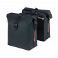 DOUBLE BAG FOR BICYCLE - REAR - BASIL SOHO 41Lt BLACK COMPATIBLE MIK SYSTEM (31x12x37cm) With led lights. 8715019181238