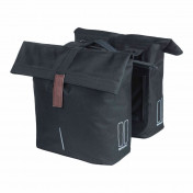 SACOCHE ARRIERE VELO DOUBLE BASIL CITY NOIR 28/32L FIXATION PORTE BAGAGE FIXATION SYSTEME MIK (INCLUS) (30x18x49cm) FERMETURE PLIANT ANTI-PLUIE 8715019183324