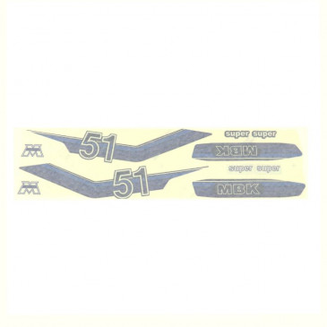 AUTOCOLLANT/STICKER CYCLO MBK 51 SUPER BLEU (POCHETTE DE 8 PIECES) -SELECTION P2R- 3701213430086