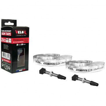 KIT CONVERSION VELOX TUBELESS ROUTE 700 x 21 mm AVEC 2 VALVES 55mm (PAR 2 EN BOITE) 3660429663117