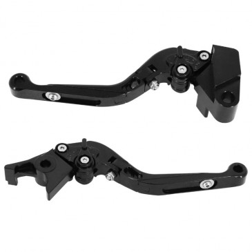 LEVERS KIT (RIGHT+LEFT) ADUSTABLE/FOLDABLE FOR KAWASAKI 900 Z900, 650 Z650 BLACK ANODIZED CNC -AVOC- 3700948235867