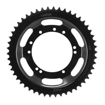 REAR CHAIN SPROCKET FOR MOPED PEUGEOT 103 - 5 SPOKES WHEELS - 50 Teeth (Ø 94 mm). 10 drill holes - BLACK -SELECTION P2R- 3701213432578