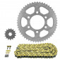 CHAIN AND SPROCKET KIT FOR HYOSUNG 125 S GV AQUILA BOBBER 2019>2020 428 15x51 (Ø SPROCKET 74/100/10.5) (OEM SPECIFICATION) -AFAM- 5400598204708