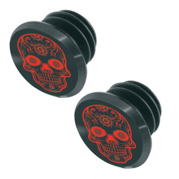 BOUCHON DE CINTRE VTT SWITCH SKULL NOIR/ROUGE (SUR CARTE PAR 2) 8013271303833