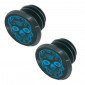 HANDLEBAR END PLUG - FOR MTB - SWITCH SKULL BLACK/BLUE (PER 2 ON CARD) 8013271303796