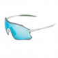 ADULT CYCLING GLASSES- GIST PACK -WHITE FRAME - BLUE MIRRORED SOLAR LENSES - PROTECTION 100% UV - UVA - UVB) ULTRA LIGHT 8013271312576