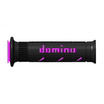 GRIP - DOMINO ORIGINAL - ON ROAD A250 BLACK/FUCHSIA OPEN END (PAIR) 120-125 mm- 8033900006447