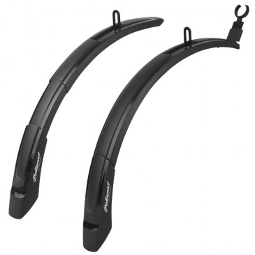 MUDGUARD FOR URBAN/MTB - on stays 20/24'' POLISPORT EXPANDER BLACK - Wd 55mm - Adjustable length (PAIR- rear+front) COMPATIBLE V/BRAKE or DISC 5604415086038