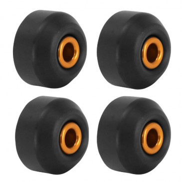 WHEEL AXLE PROTECTION PADS - ALUMINIUM FOR KTM 125 DUKE - BLACK/ORANGE (FRONT+REAR) -AVOC 3700948236376