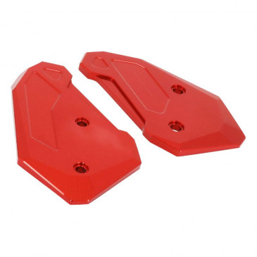 PROTECTION PLATINE REPOSE-PIED MOTO POUR YAMAHA 700 MT-07 2014> ALU CNC ANODISE ROUGE (PAIRE) - AVOC - 3700948234860