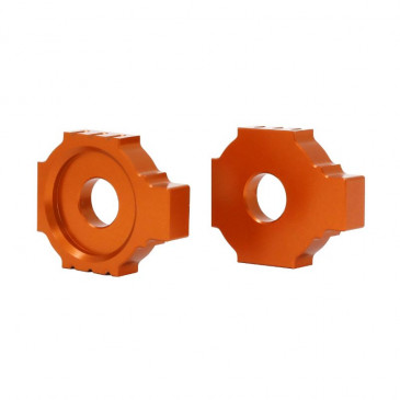 CHAIN TENSIONER FOR KTM 125 DUKE ALU CNC ANODIZED ORANGE (PAIR) - AVOC - 3700948236338