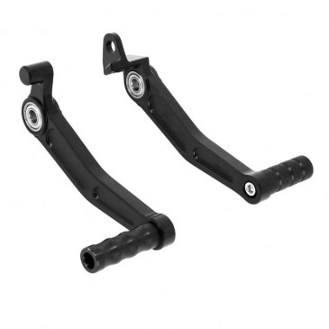 REAR BRAKE PEDAL/GEAR SHIFT PEDAL FOR KTM 125 DUKE ALU CNC ANODIZED BLACK (PAIR) -AVOC- 3700948236161