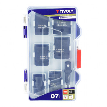 IMPACT SOCKETS SET + ADAPTER - TIVOLY Ø 13 > 24 mm (7 pieces kit) 3221912289193