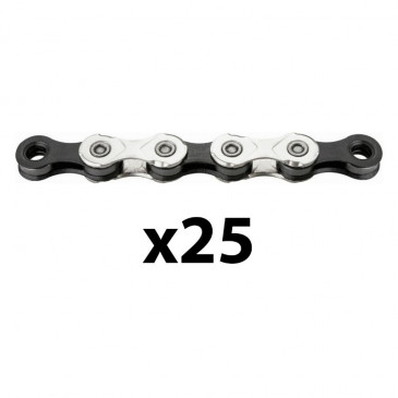 CHAIN FOR ROAD BIKE/ MTB 11 Speed . GREY/BLACK - 114 LINKS COMPATIBLE SHIMANO/SRAM (25 ITEMS IN BOX) 3700948294307