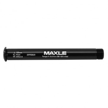 THRU AXLE - FRONT FOR ROAD BIKE - MAXLE STEALTH - THREAD 1.5 15X100 BLACK- ROCKSHOX (LONG 125mm - THREAD LONG 9mm) 710845768194