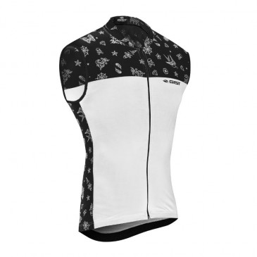 MAILLOT GIST CLIMBER TATOO ETE SANS MANCHES BLANC/NOIR L -5355