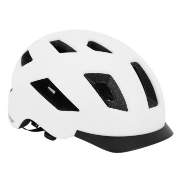 CASQUE VELO ADULTE GIST URBAIN SMART BLANC IN-MOLD AVEC ECLAIRAGE ARRIERE TAILLE 52-58 REGLAGE MOLETTE - LUMIERE VISIBLE A 200m 8013271333830