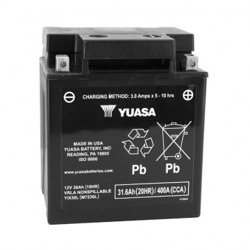 BATTERIE 12V 30 Ah YIX30L YUASA ACTIVEE EN USINE PRETE A L'EMPLOI (Lg166xL126xH175mm) 0048493723051