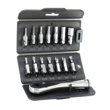 RATCHET WRENCH TOOLSET - TOOLKIT - STAINLESS - CHC 2/2.5/3/4/5/6/8 - TORX T10/T15/T20/T25 + 4 Screwdrivers (14 PIECES SET) 3700948244005