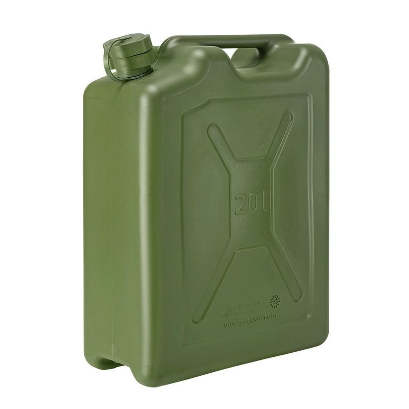 JERRYCAN FOR FUEL - PRESSOL - POLYETHYLENE ARMY GREEN -- WITH FLEXIBLE ...