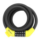 ANTIVOL VELO SPIRAL A COMBINAISON AUVRAY DIAM 12 mm LONG 1.50 M NOIR MAT (AVEC SUPPORT) 3700807709133